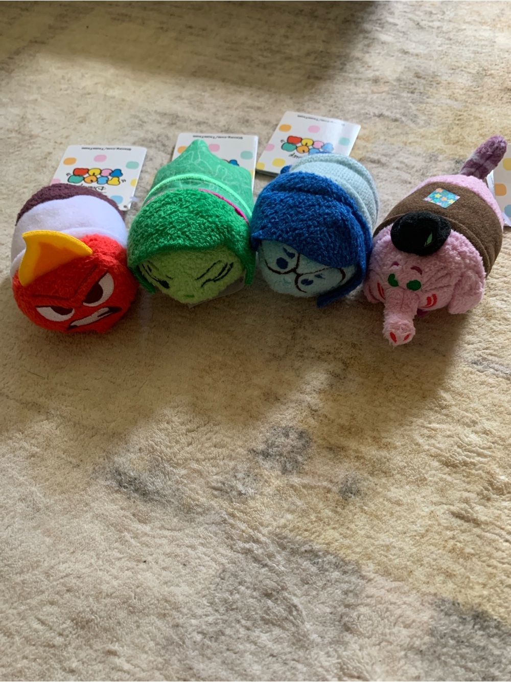 NWT Disney Tsum Tsum Plush Quartet — Red, Green, Blue, Pink